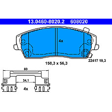 Set placute de frana CHRYSLER 300C 2.7-6.4 09.04- ATE 13.0460-8020.2