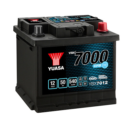 Acumulator Pornire Battery YUASA 12V 50Ah/540A START&amp;STOP EFB YBX7000 EFB Start Stop Plus R+ standard terminal 207x175x190 B13 efb/starting YUASA YBX7012