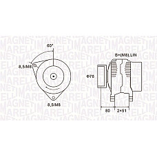 Alternator 14V 150A FORD GALAXY II MONDEO IV S-MAX 1.8D 05.06-06.15 MAGNETI MARELLI 063731919010
