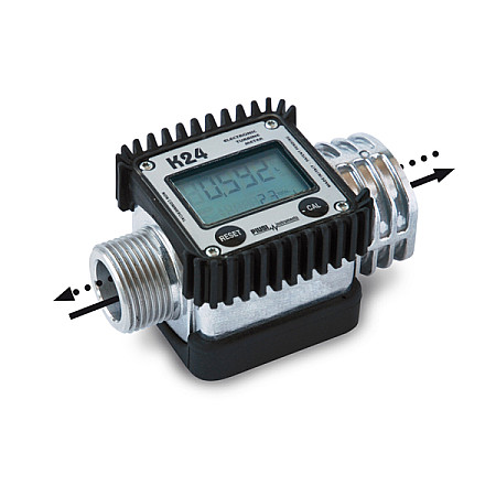 "Aparate pentru fluide si combustibili PIUSI Licznik K24 do diesel ON metalowy korpus o przepustowosci do 120L/min.cisnienie pracy 20 bar. polaczenie gwintowe 1"" mozliwosc obracania wyswietlacza wzgledem osi." PIUSI F0