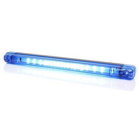Girofar Rotating beacon blue 12/24V LED horizontal fixing no of programs: 1 0.3m wire 237x20mm directional for mounting on vertical surfaces WAS 1028 W134