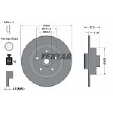 Disc frana Brake disc with bearing rear L/R  RENAULT ESPACE V 1.6-2.0D 02.15- TEXTAR 92317603